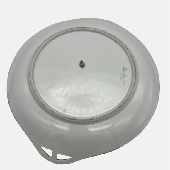 Handpainted HC Royal 1916 Decorative Plate By Eda Norvell 10.25" Green Floral - Picture 4 of 6